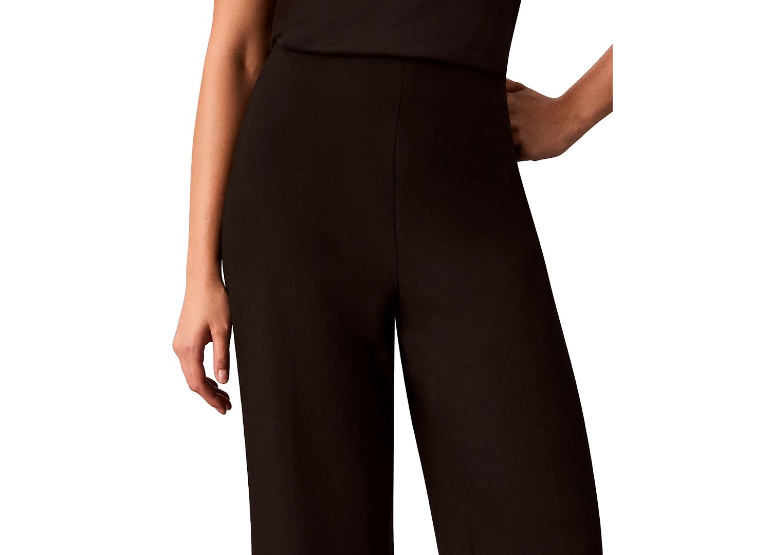 Petite High-Waist Straight-Leg Pull-On Pants