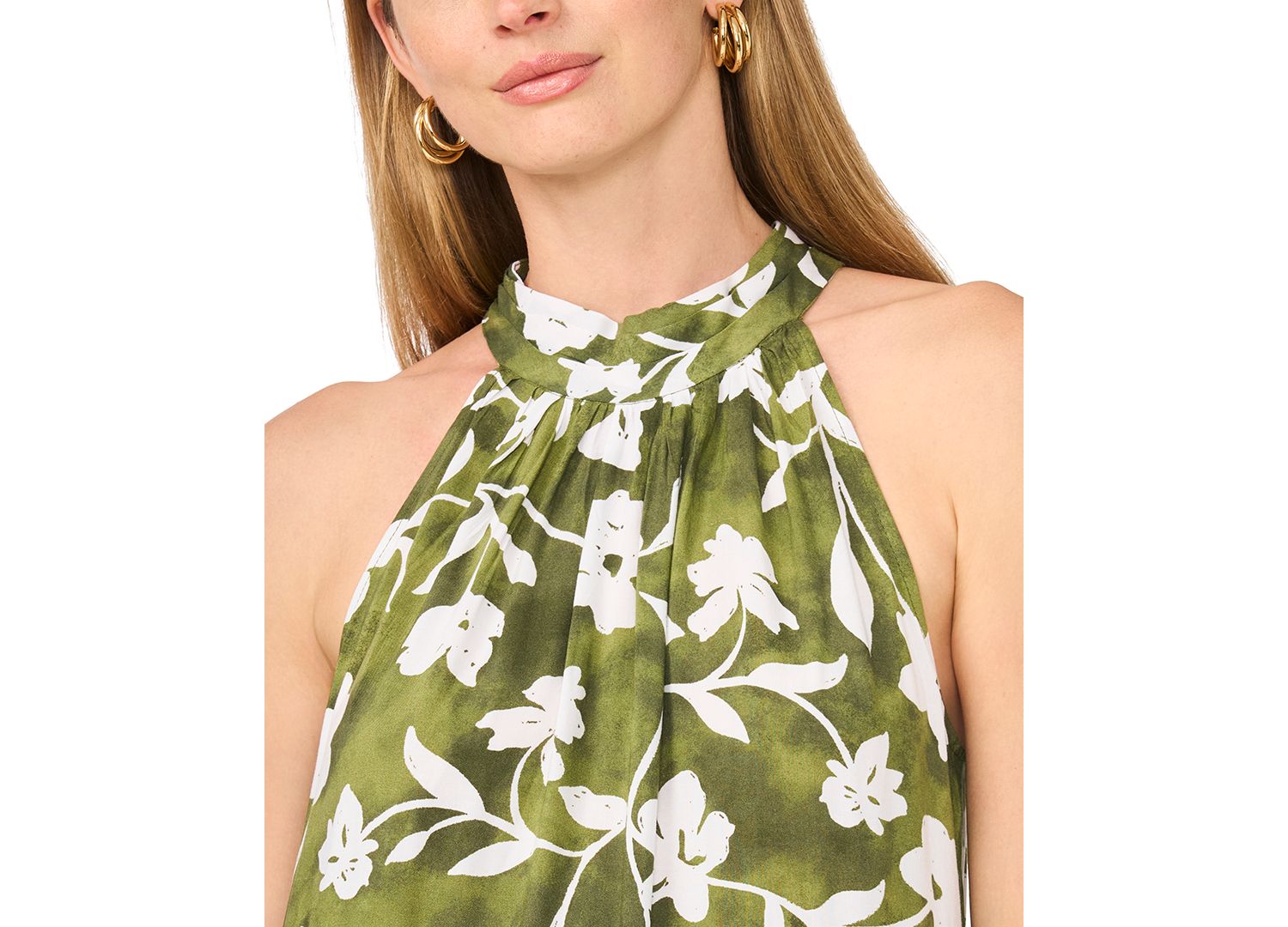 Women's Floral Halter Challis Dress