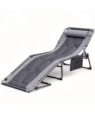 4-Fold Padded Folding Outdoor Chaise Lounge Reclining Chair