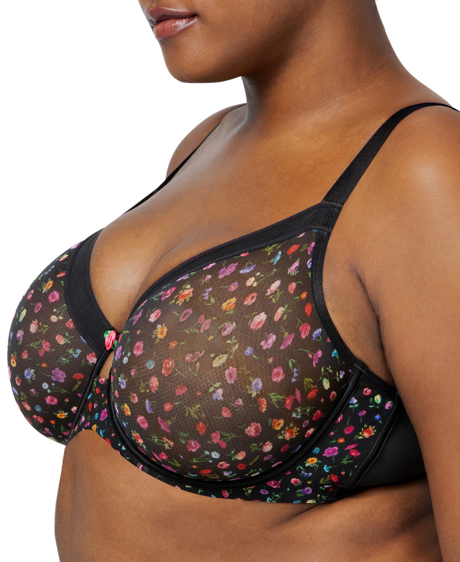 Women's Sheer Mesh Full Coverage Unlined Underwire Bra