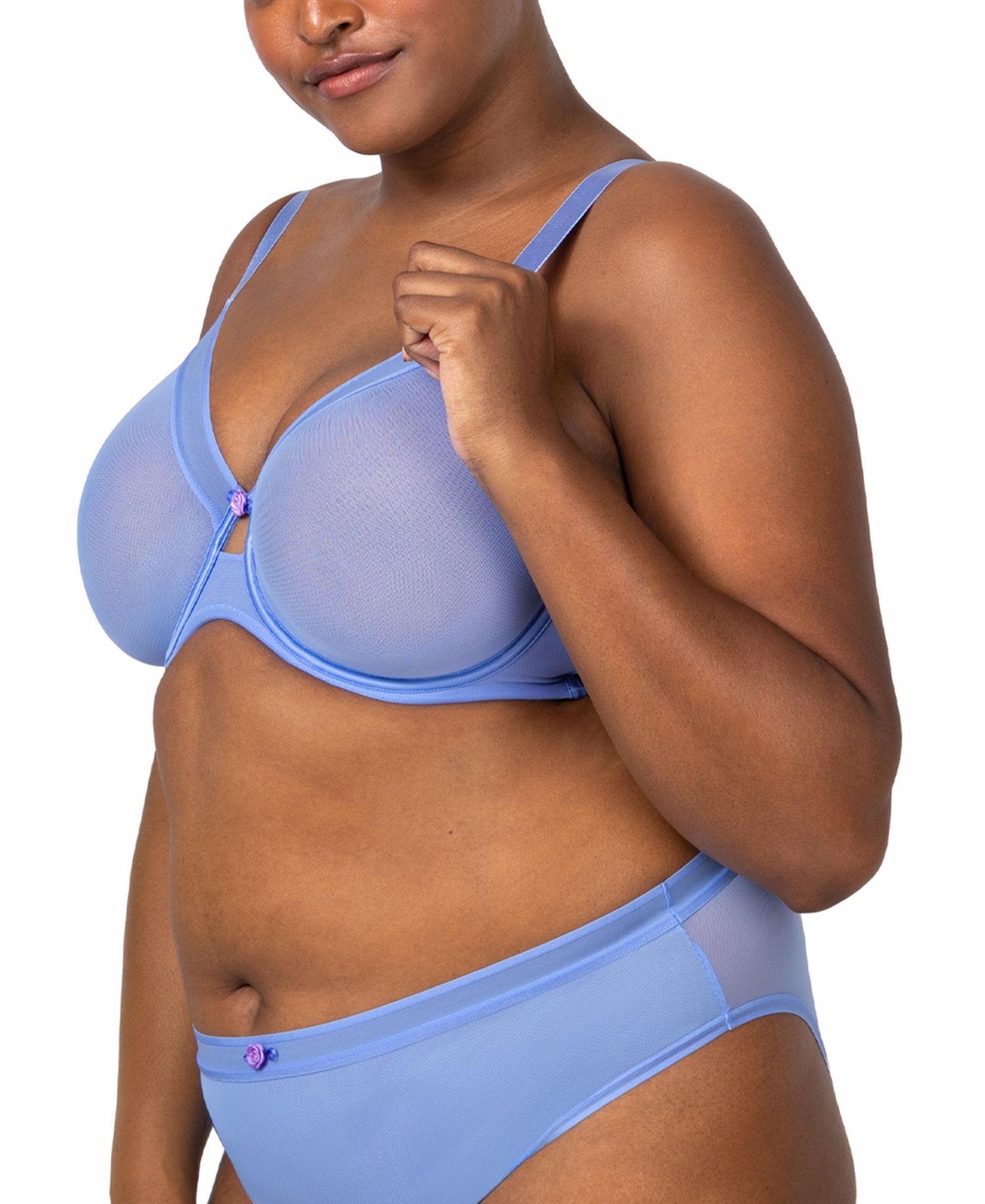 Women's Sheer Mesh Full Coverage Unlined Underwire Bra