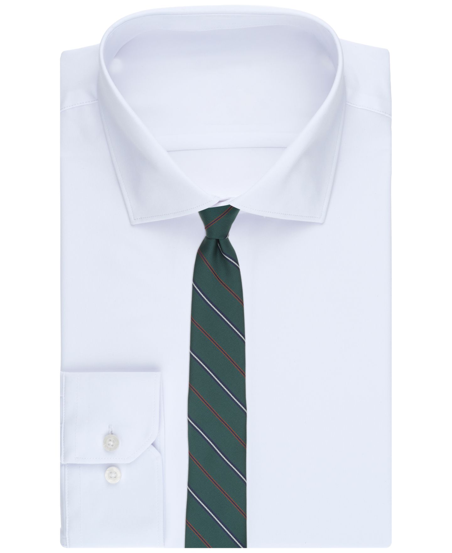 Мужской галстук Bar III Montrose Stripe Pattern Tie, цвет: Изумрудный — фото 3