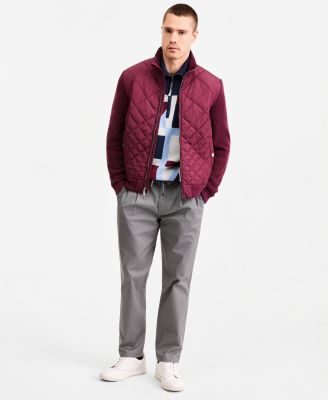 Men's Holborn Quilted Sweater Jacket, Hanover Quarter-Zip Geometric Sweater & Hampstead Modern-Fit Chino Solid Pants  