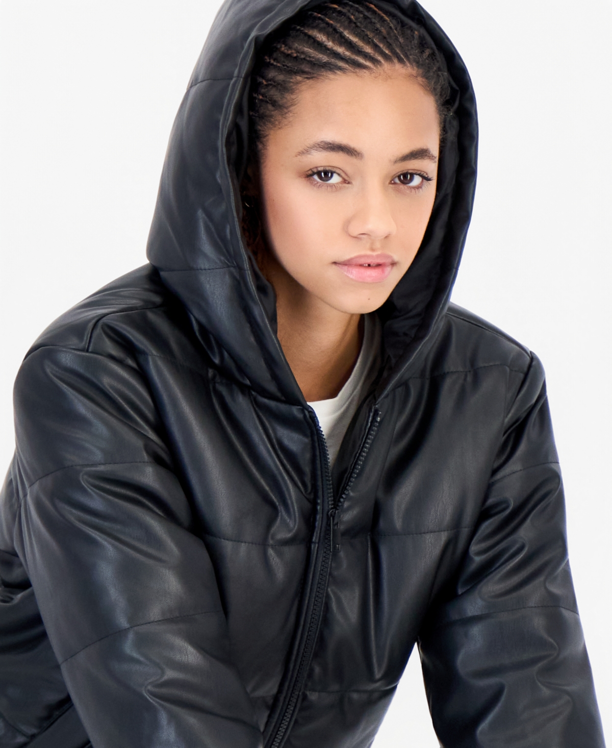 Madden Girl Juniors' Hooded Puffer Insulated Jacket