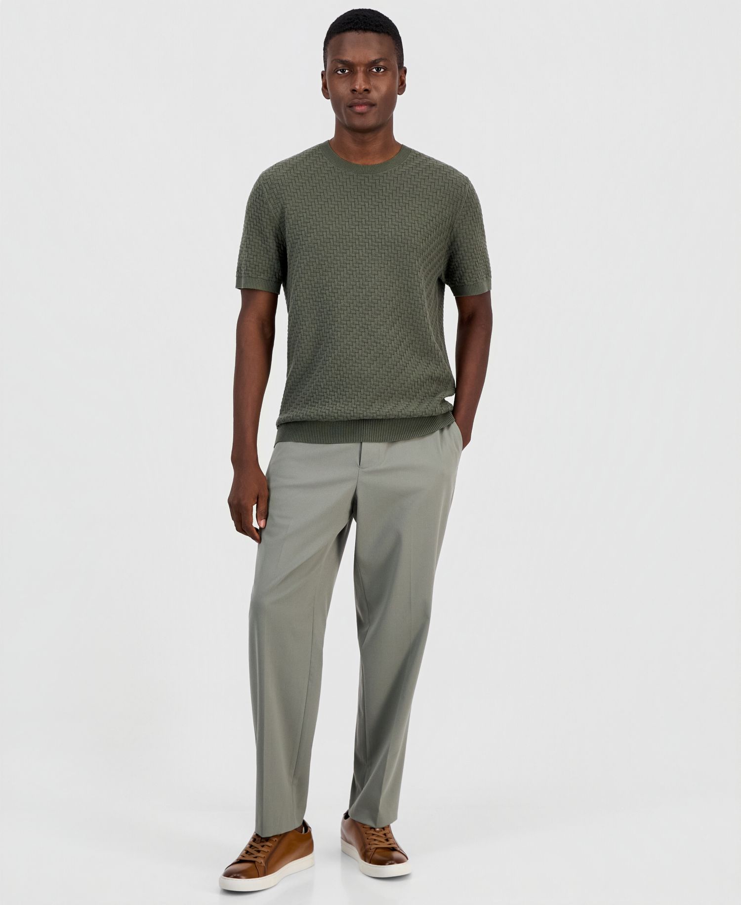 Men's Basketweave Sweater T-Shirt