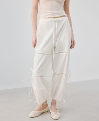 Women's Bows Baggy Cotton Pants