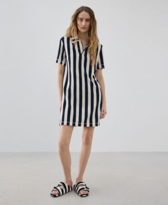 Women's Striped Terry Cotton Nightgown