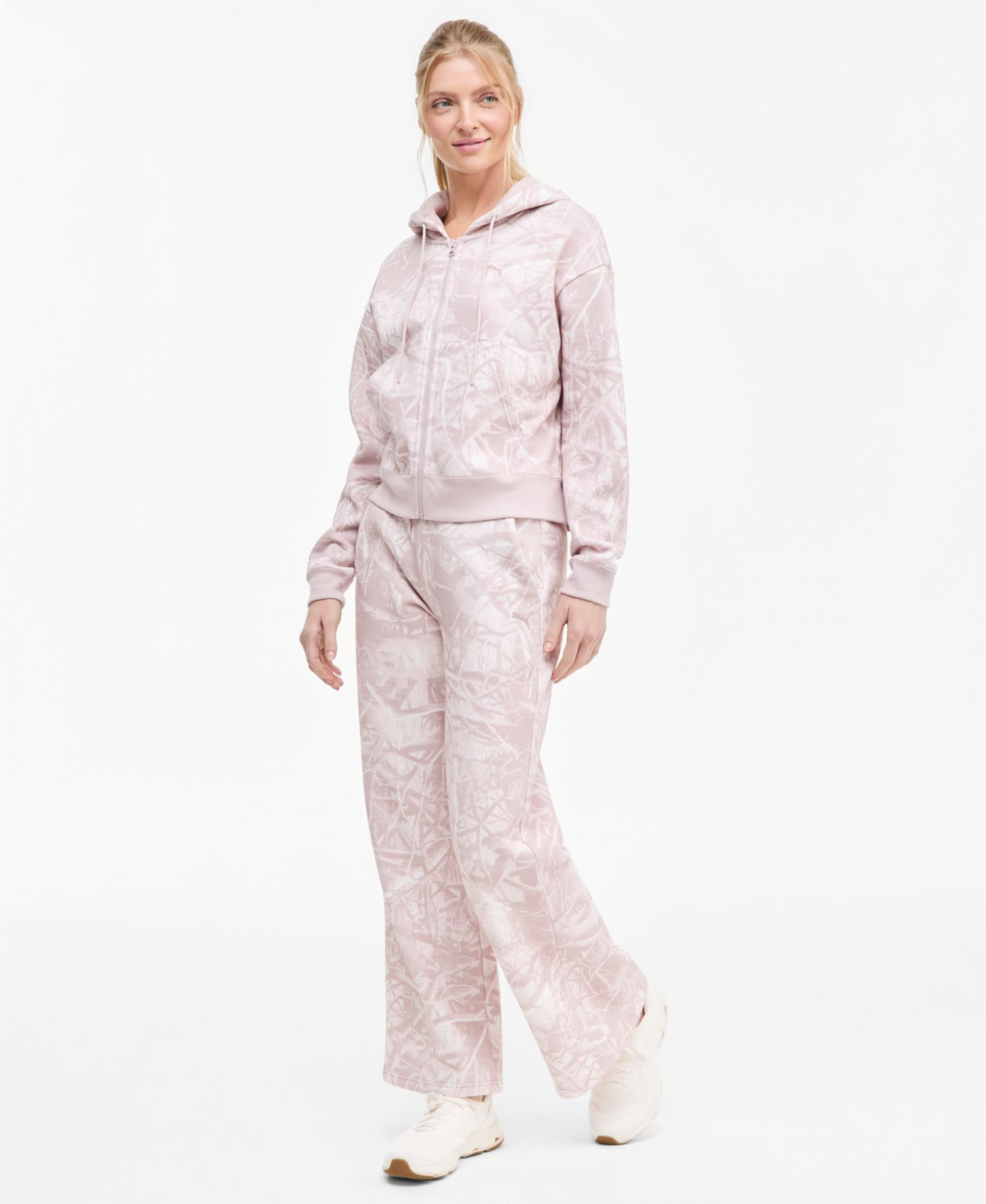 Women's Camo Print Zip-Front Hoodie & Sweatpants
