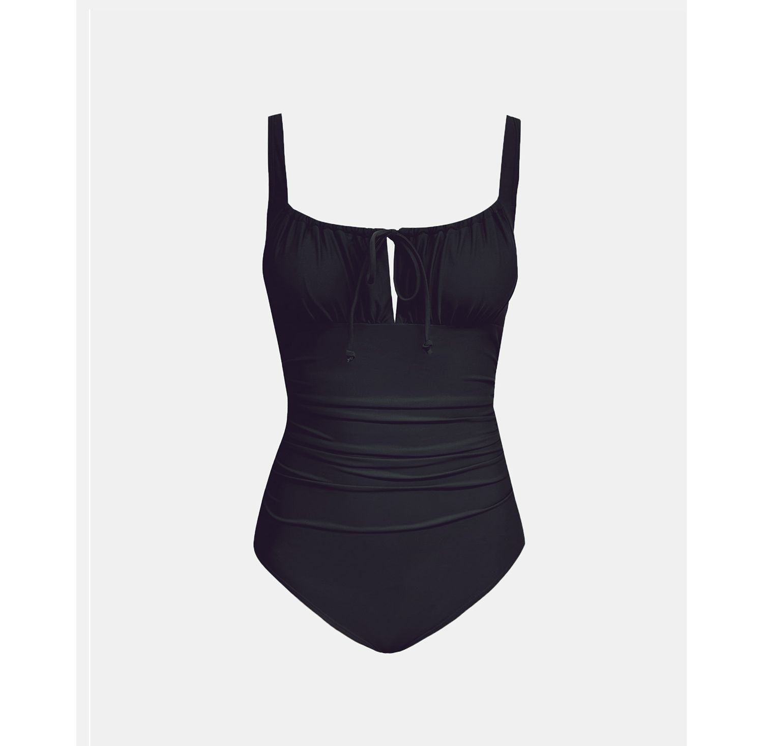 Women's Elegant Tie Front One-Piece Swimsuit with Ruched Front