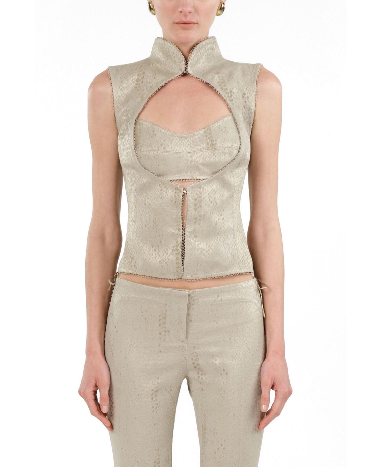 Women's Braid-Trim Bustier Top with Built-In Bra
