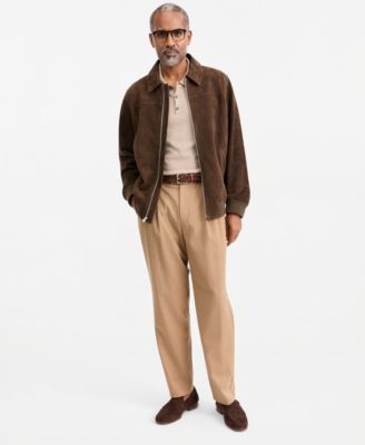 Men's Zip Front Suede Jacket, Macy's Exclusive
