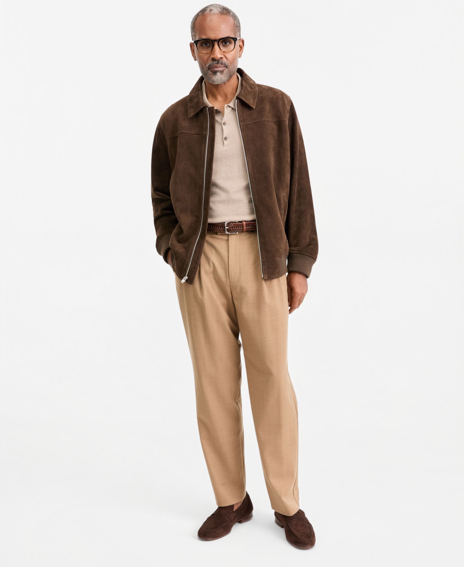 Men's Zip Front Suede Jacket, Macy's Exclusive