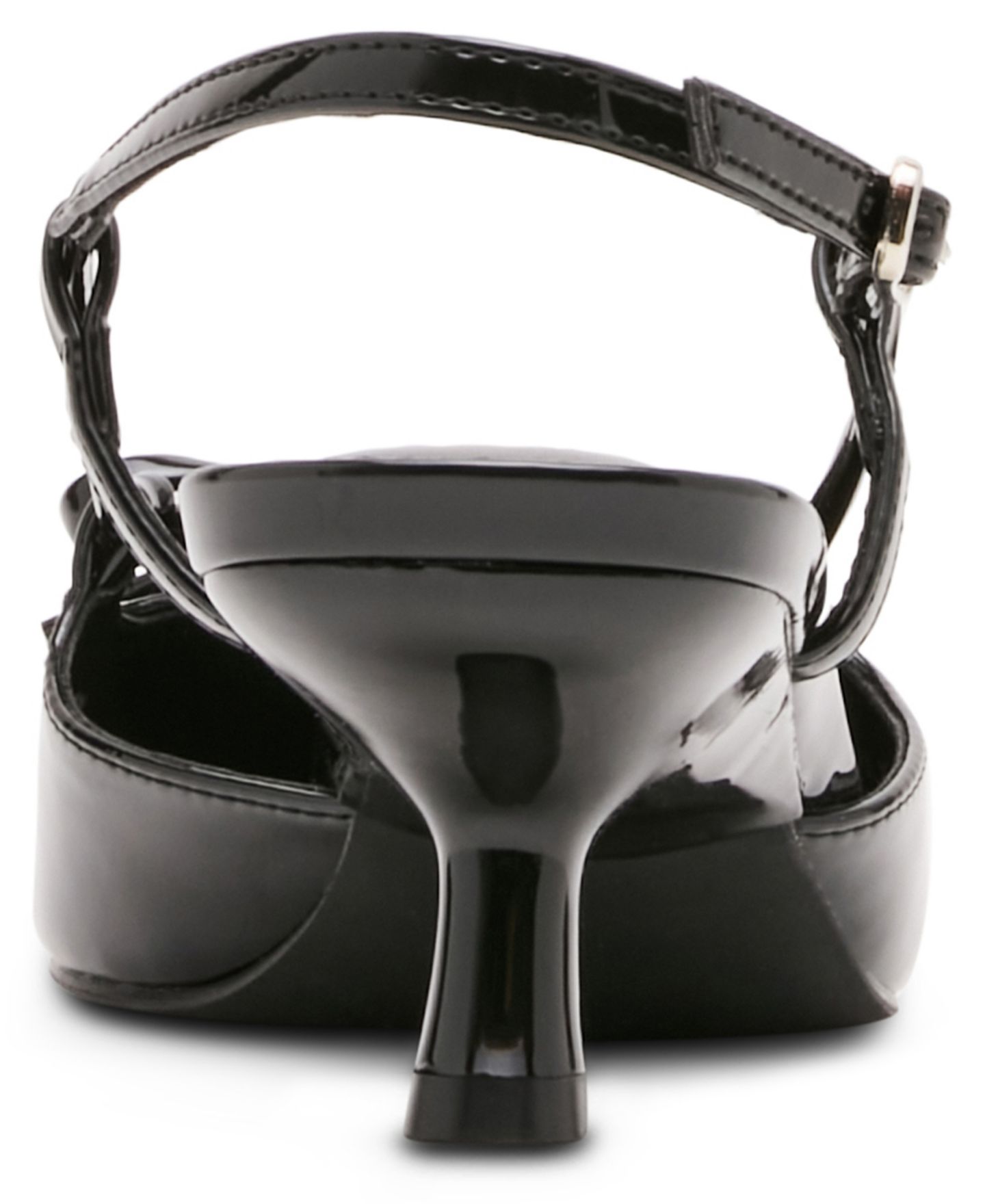 Женские туфли Madden Girl Kaia Slingback Bow Kitten Heel Pumps, цвет: Чёрный лаковый — фото 3