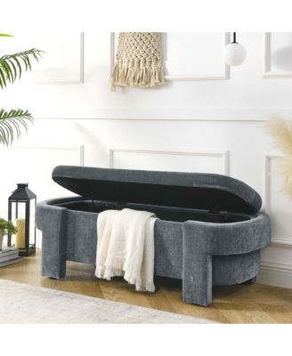 51.5" Chenille Large Storage Bench