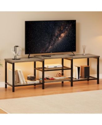  TV Stand with LED, Entertainment Center with Power Outlets, Large Media Console for TVs,