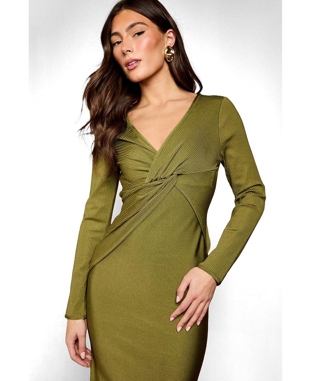Coast Women's Bandage Twist Front V-Neck Midi Dress view 3 — MAYCSS fashion products