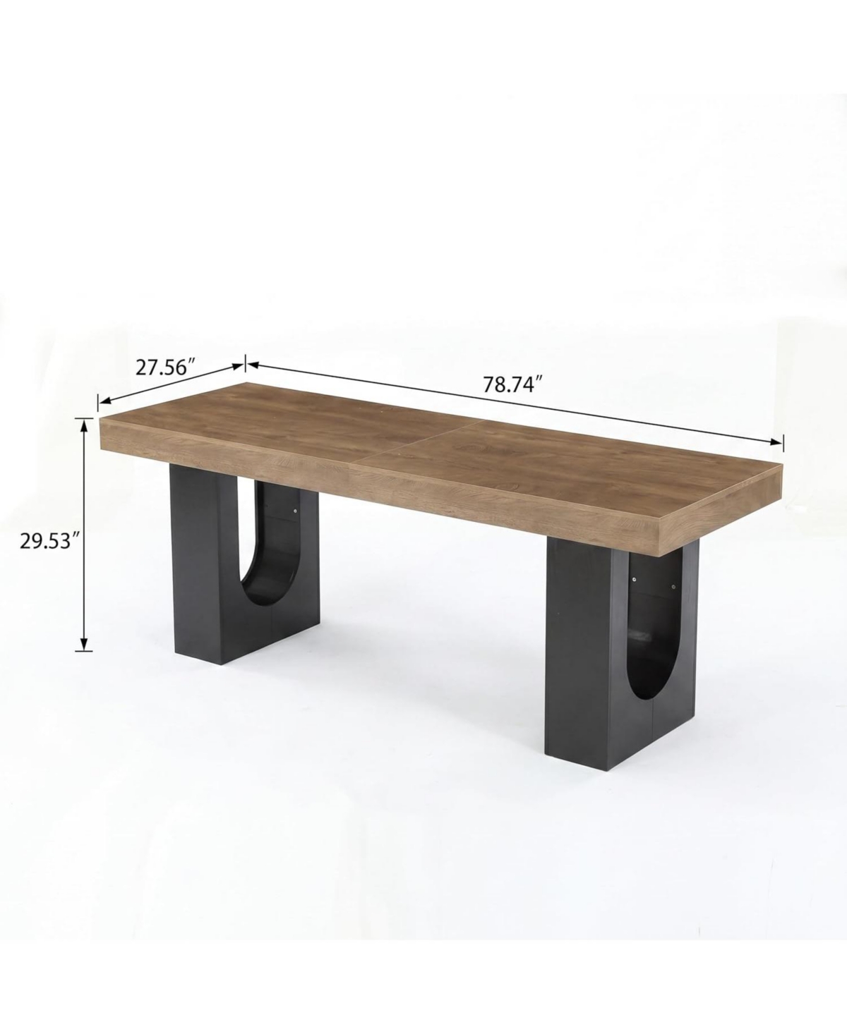 Tribesigns 78.7" Rectangular Dining Table for 6-8 People, Modern Farmhouse Kitchen and Dining Room Table with Sculptural Pedestal Base