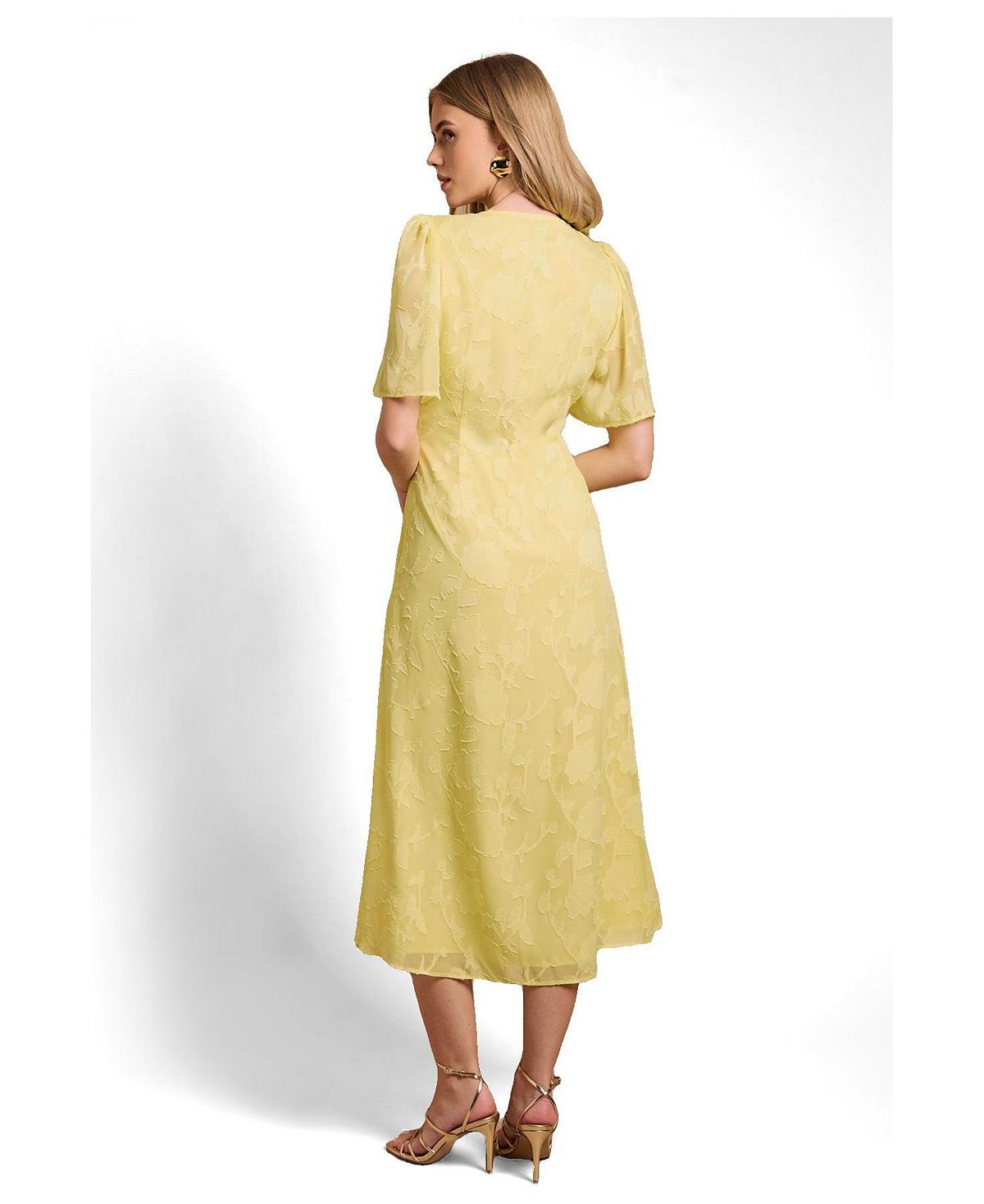 Oasis Women's Button Jacquard Midi Dress view 3 — MAYCSS fashion products