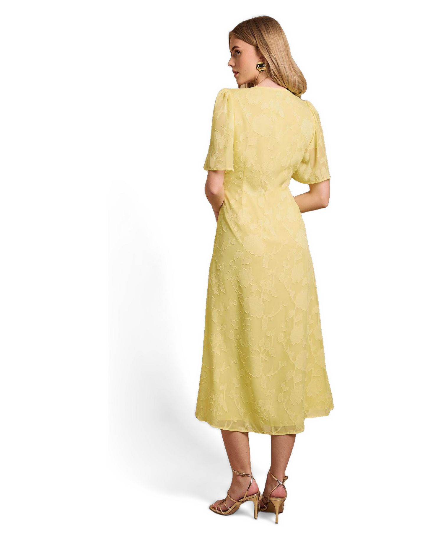 Women's Button Jacquard Midi Dress