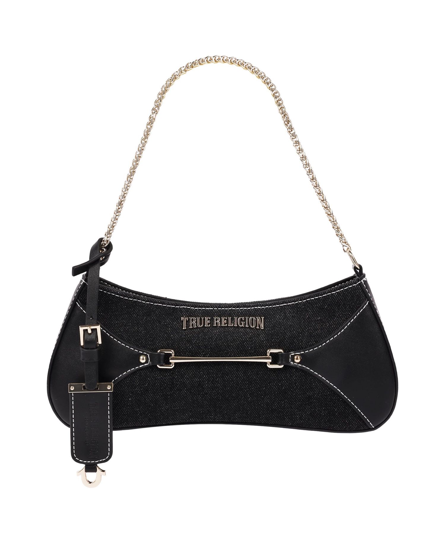 Women's Zip Top Denim Shoulder Bag