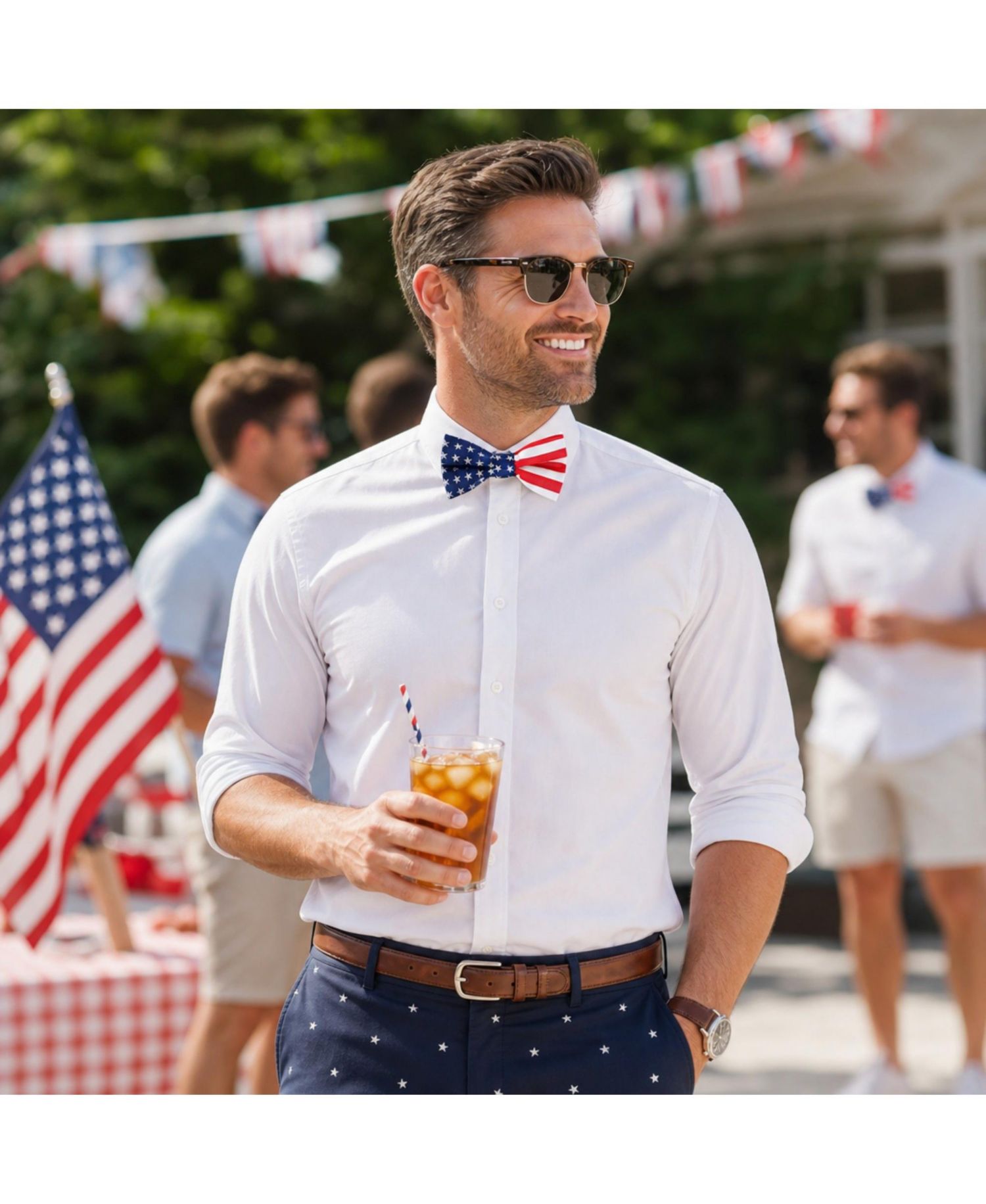 Men's America's Old Glory Silk Bow Tie