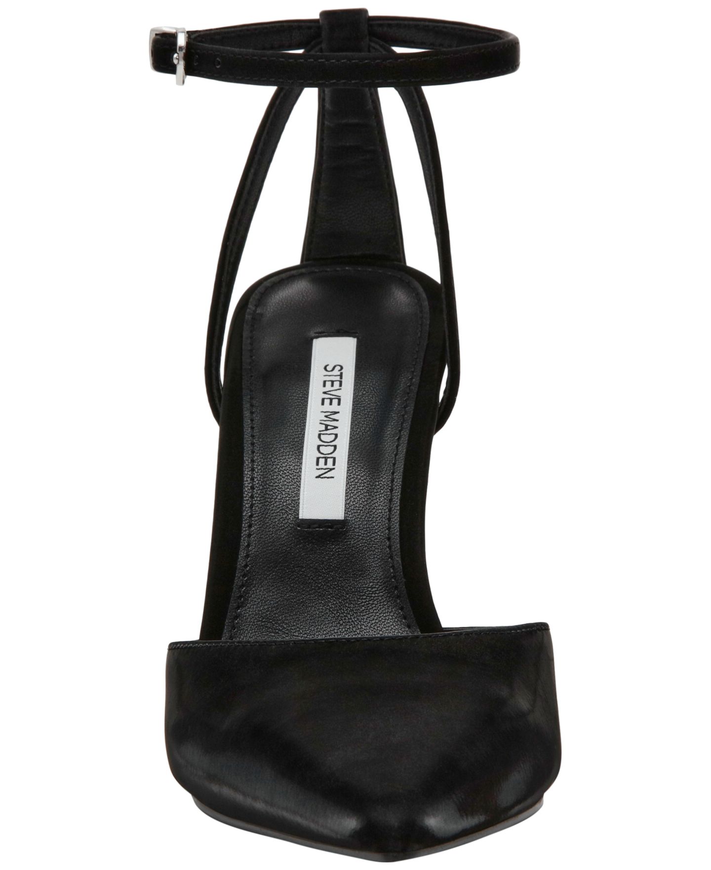 Женские туфли Steve Madden Morrie Two-Piece Pointed-Toe Stiletto Pumps, цвет: Чёрный атласный — фото 7