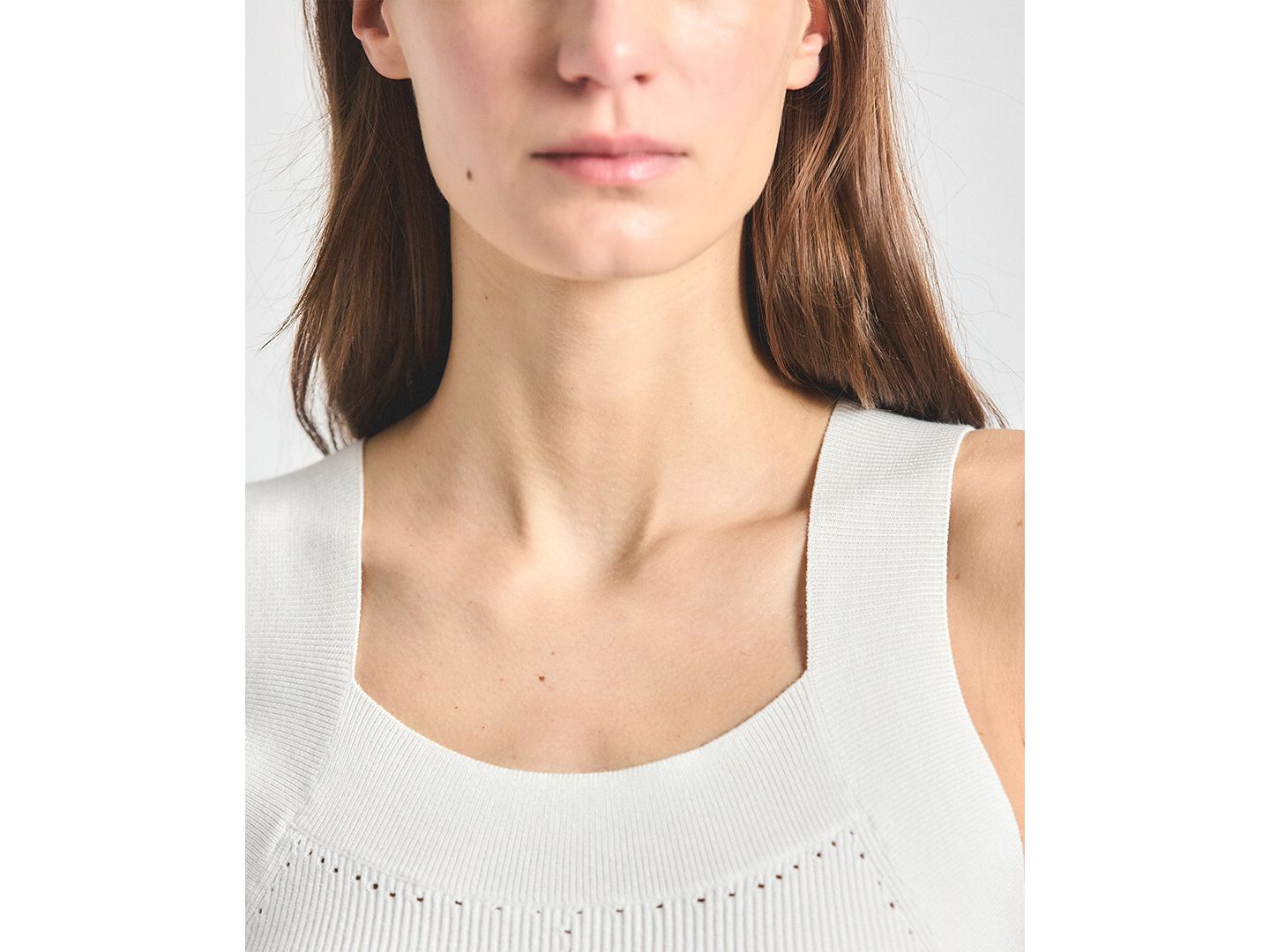 Женский свитер Derek Lam 10 Crosby Dakota Scoop Neck Sweater Knit Tank Top, цвет: Зефирный — фото 3