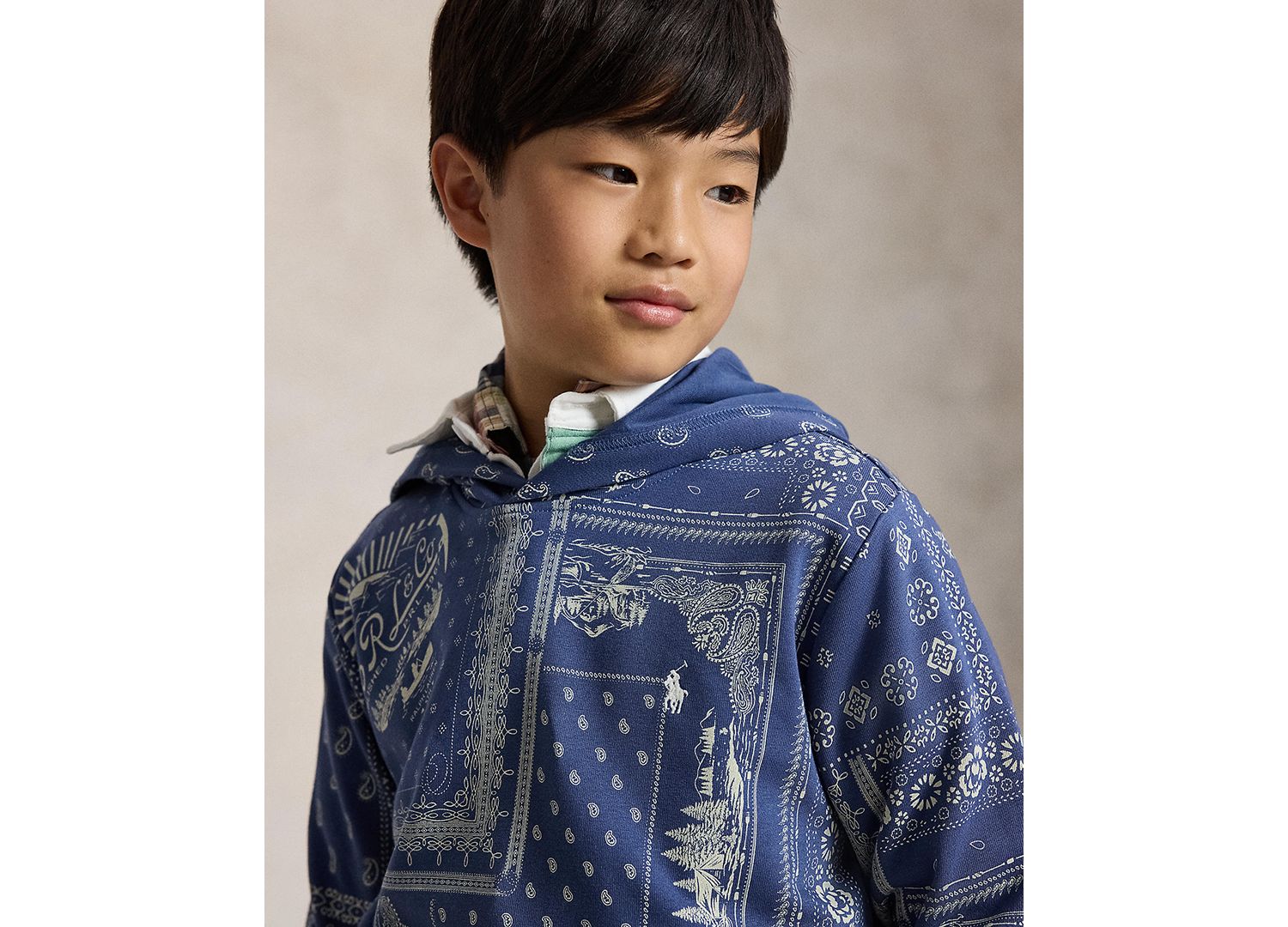 Boys' 8-20 Bandanna Print Long-Sleeve Hoodie