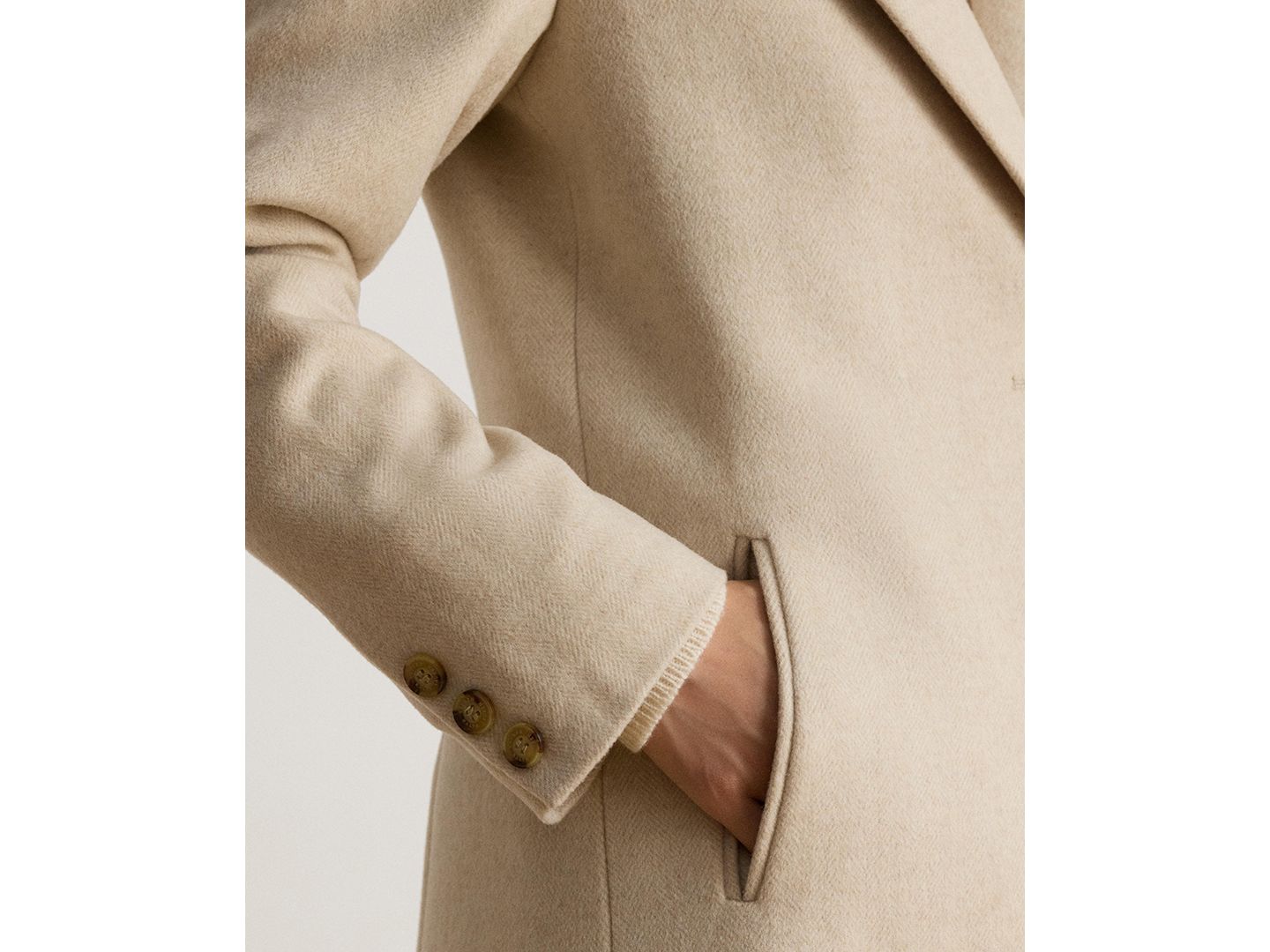 Женское пальто Lauren Ralph Lauren Wool Walker, цвет: Кремовый бежевый — фото 4
