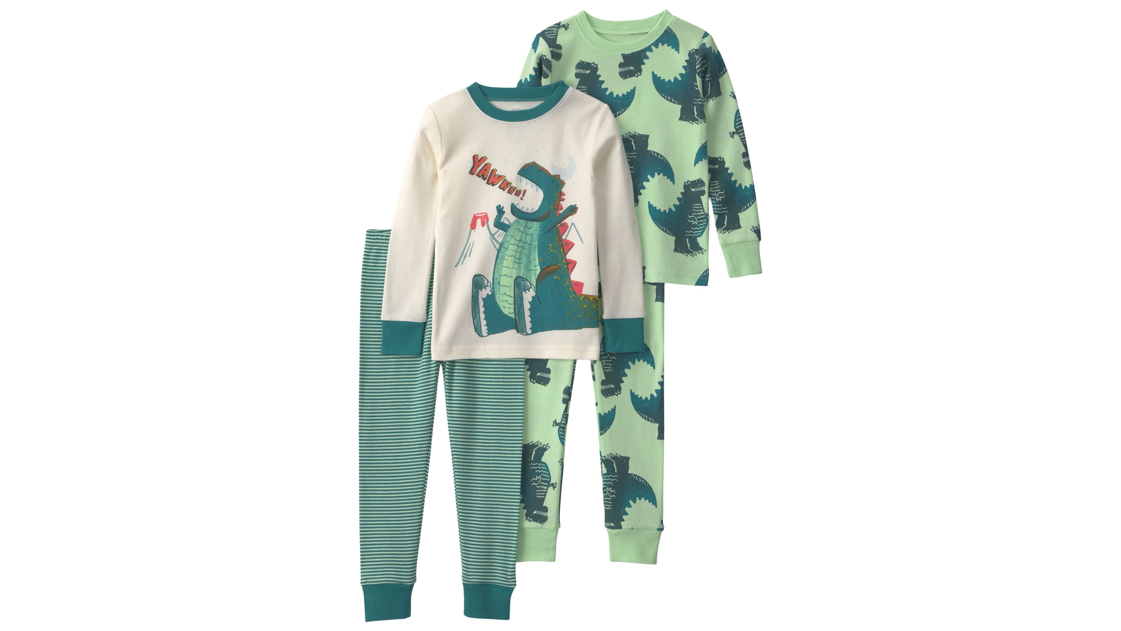 Carters Baby Toddler Boys Roar Dino 100 Cotton Snug Fit Pajama 4 Piece Set