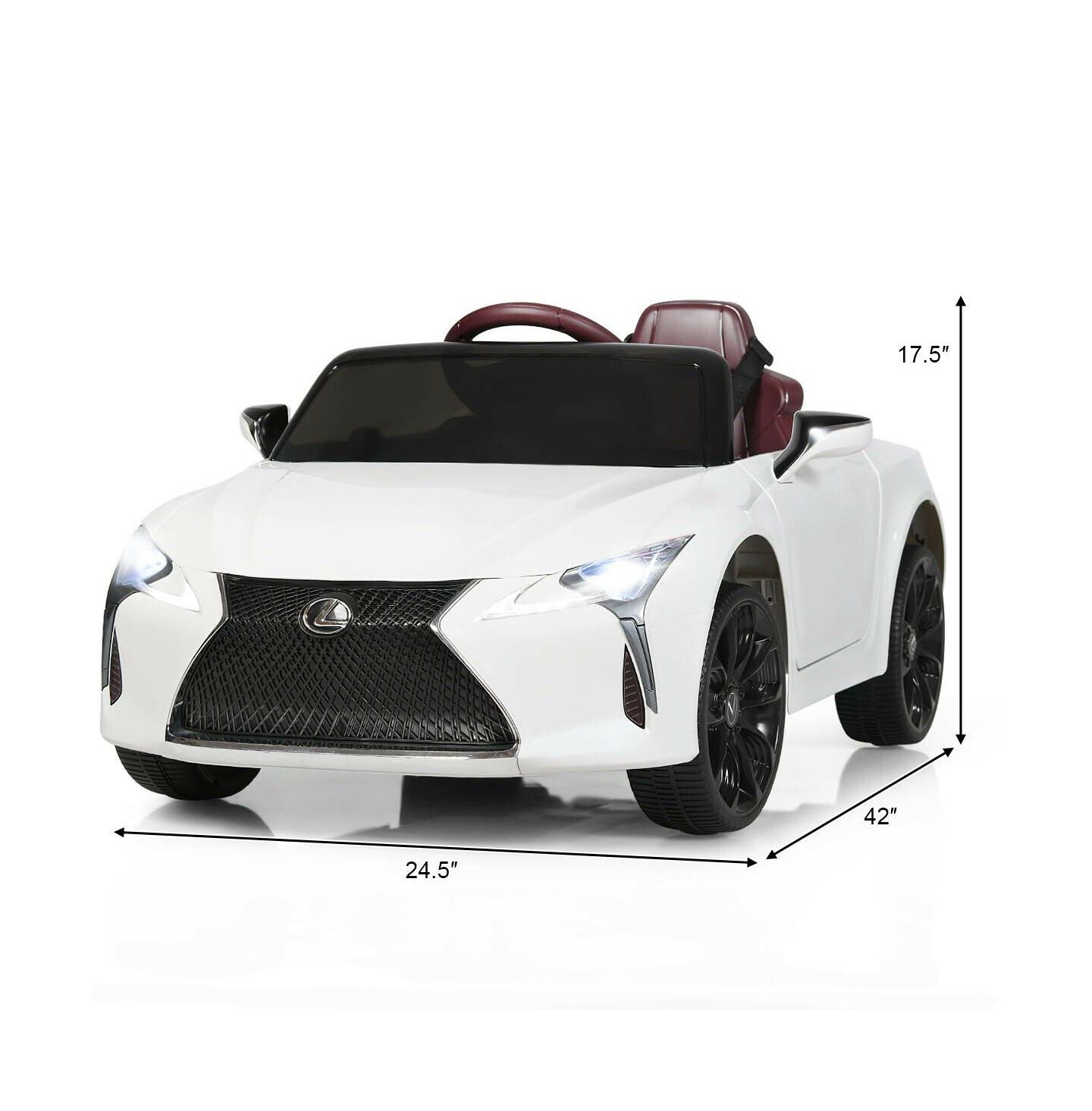 Детская игрушка Mecale Lexus LC500 Licensed Remote Control Electric Ride-On Car, 1-Seat, Ages 3+, цвет: Белый — фото 3