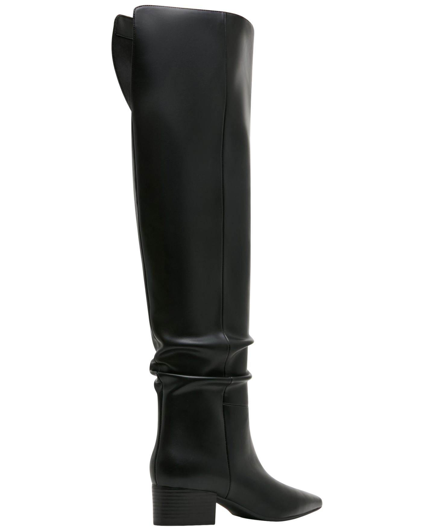 Женские ботинки Madden Girl Elite Block Heel Over The Knee Slouch Boots, Regular & Wide Calf, цвет: Чёрный гладкий — фото 7