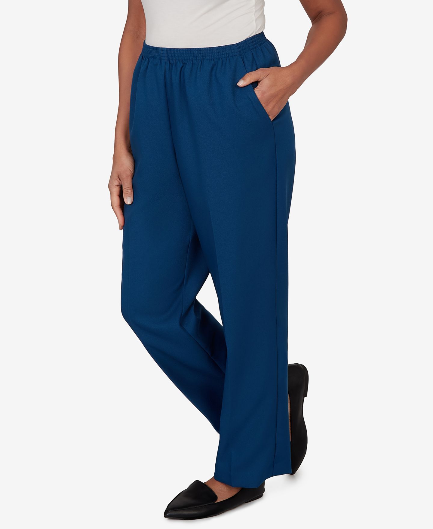 Женские брюки Alfred Dunner Petite Colored Classic Pull-On, цвет: Синий — фото 2