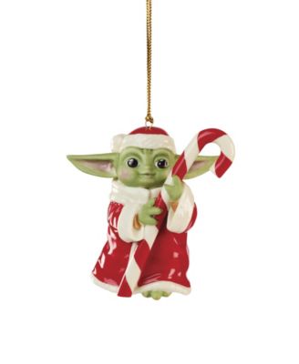 Holiday Grogu with Candy Cane Ornament