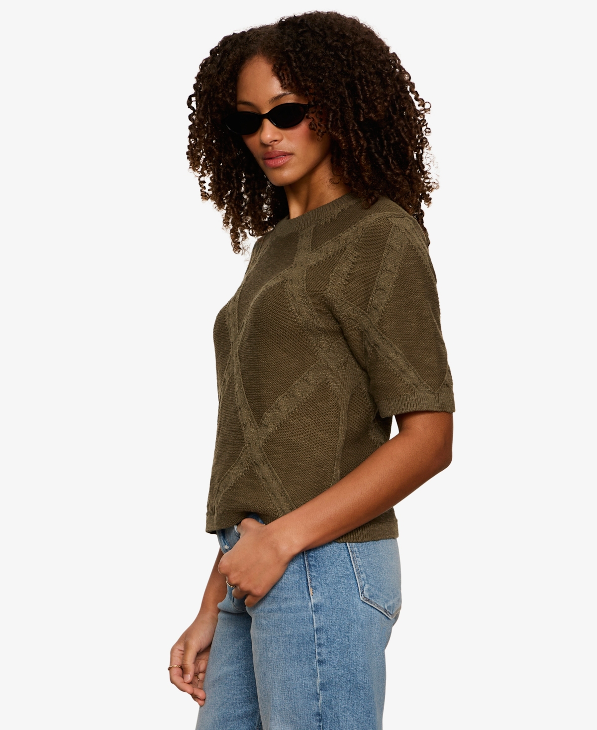 Sanctuary Women's Short-Sleeve Cotton Sweater T-Shirt