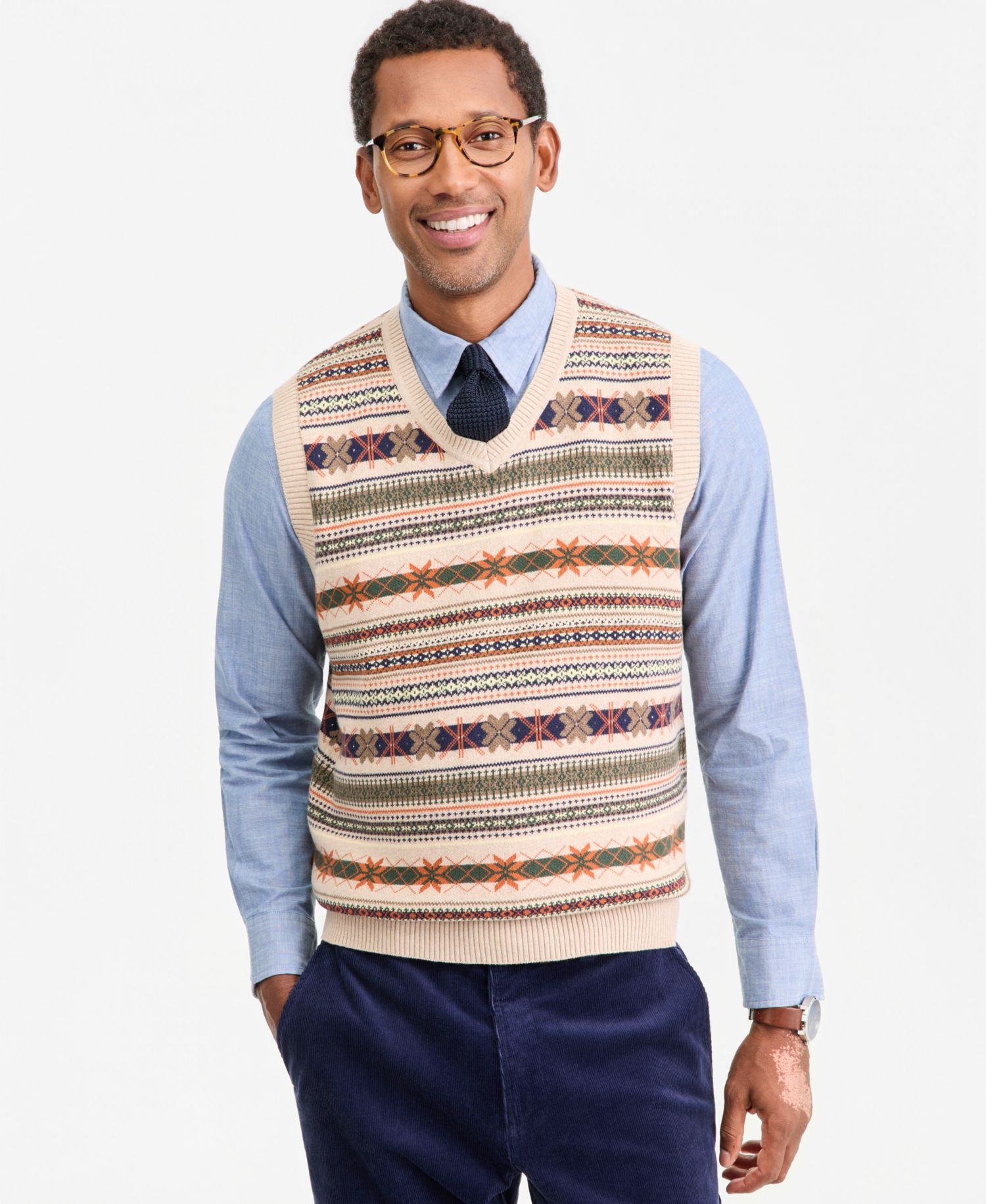 Men's Cotton Fair Isle Sweater Vest, Macy's Exclusive