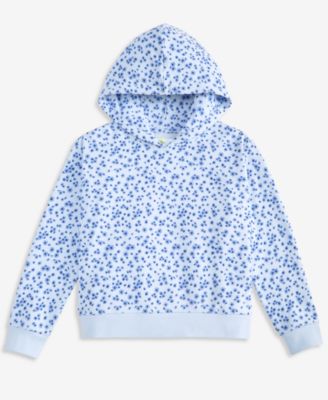 Girls' XS-XL Floral-Print Pullover Hoodie