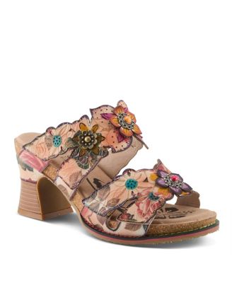 Women's Radiating Slide with Hand-Painted Design