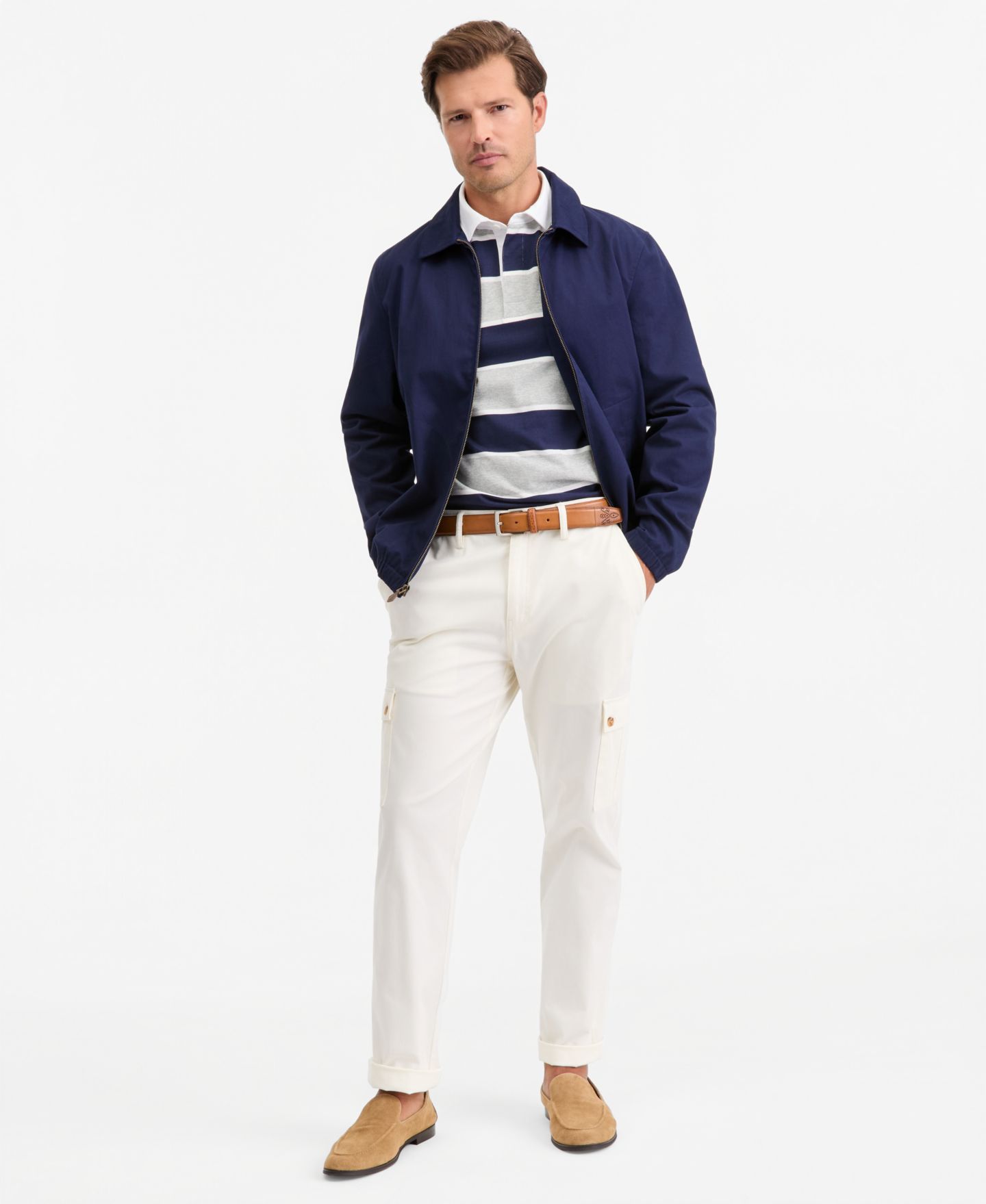 Мужская куртка Club Room Lightweight Harrington, цвет: Тёмно-синий — фото 3