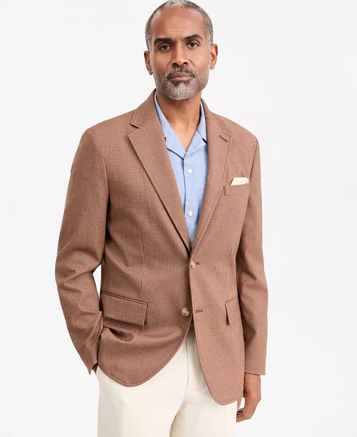 Men's Regular-Fit Houndstooth Notch-Lapel Blazer