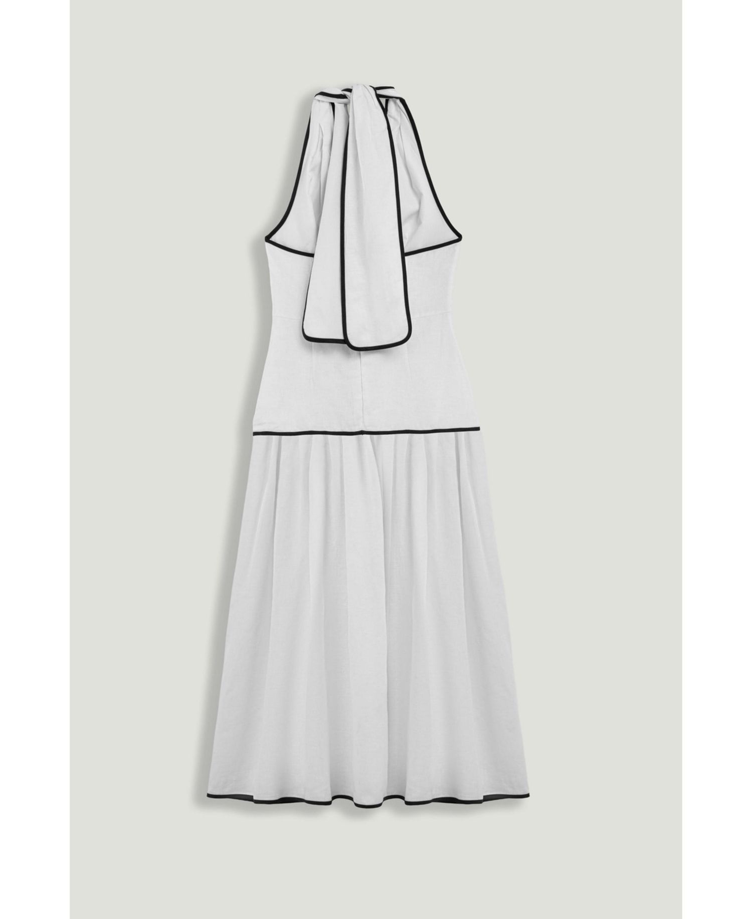 Women's Binding Detail Halterneck Midi Dress