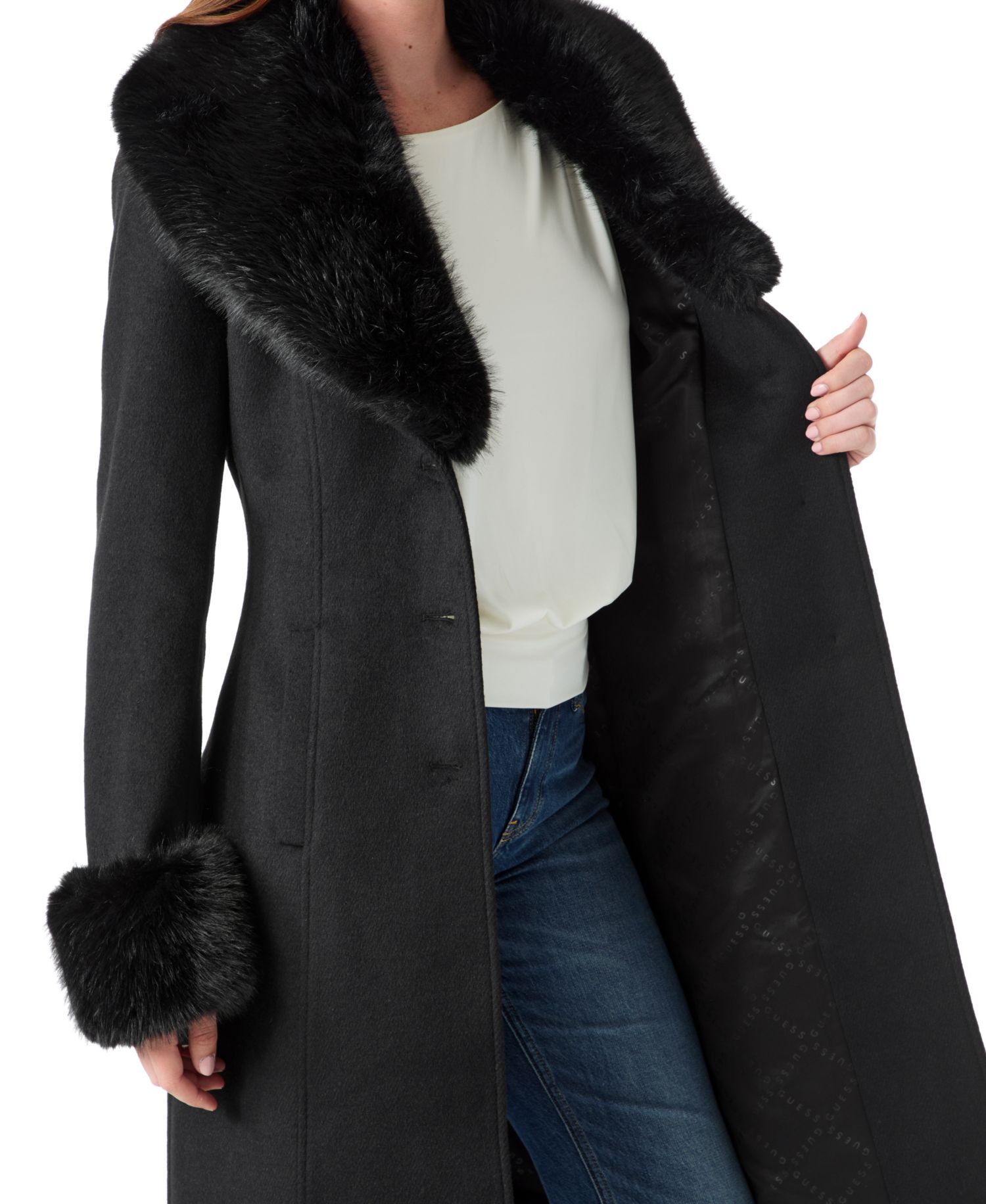 Women's Faux-Fur Trimmed Coat
