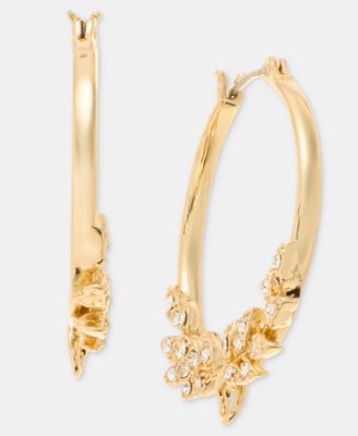 Pav&eacute; Vine Hoop Earrings