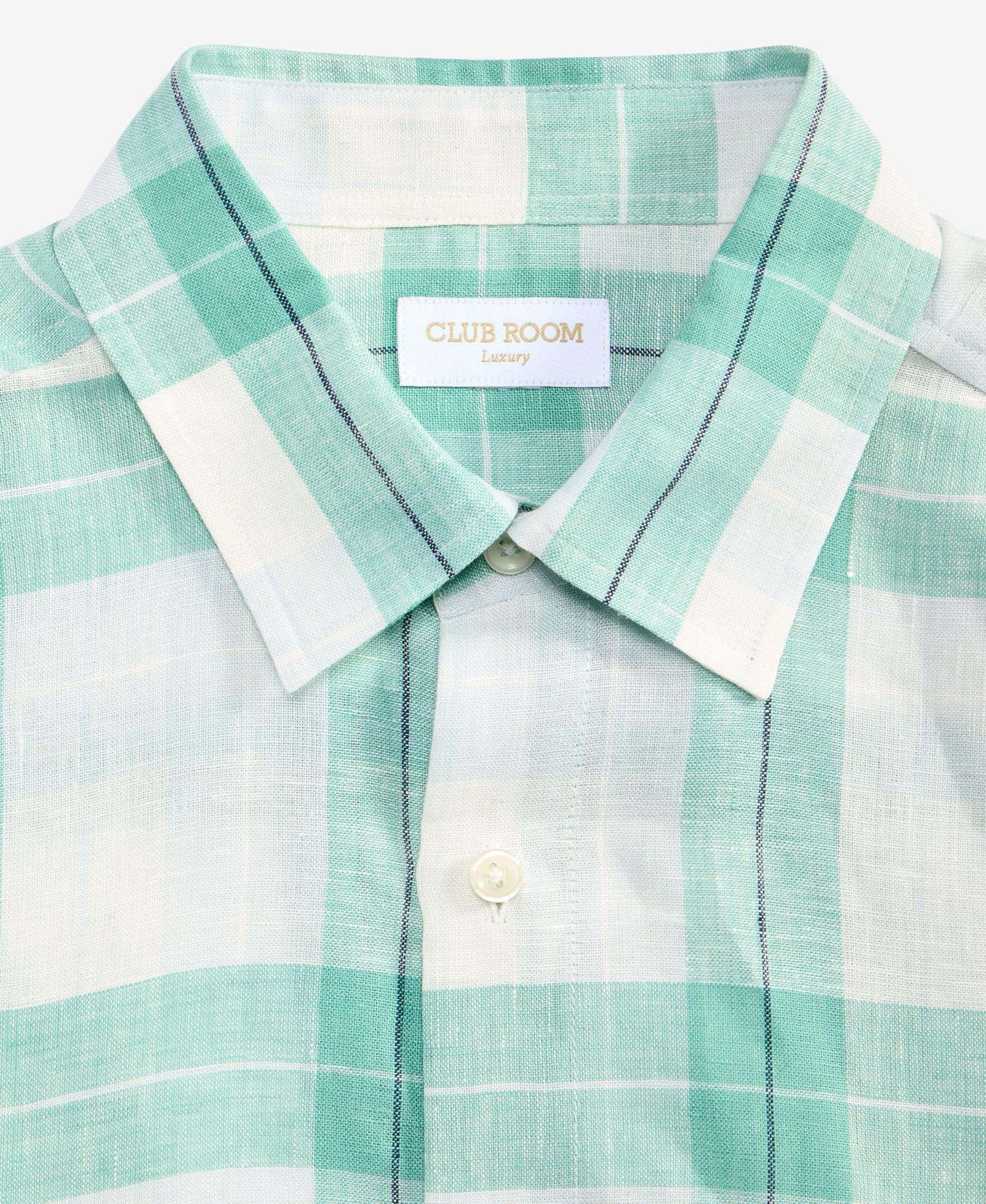 Men's Plaid Linen Button-Up Shirt
