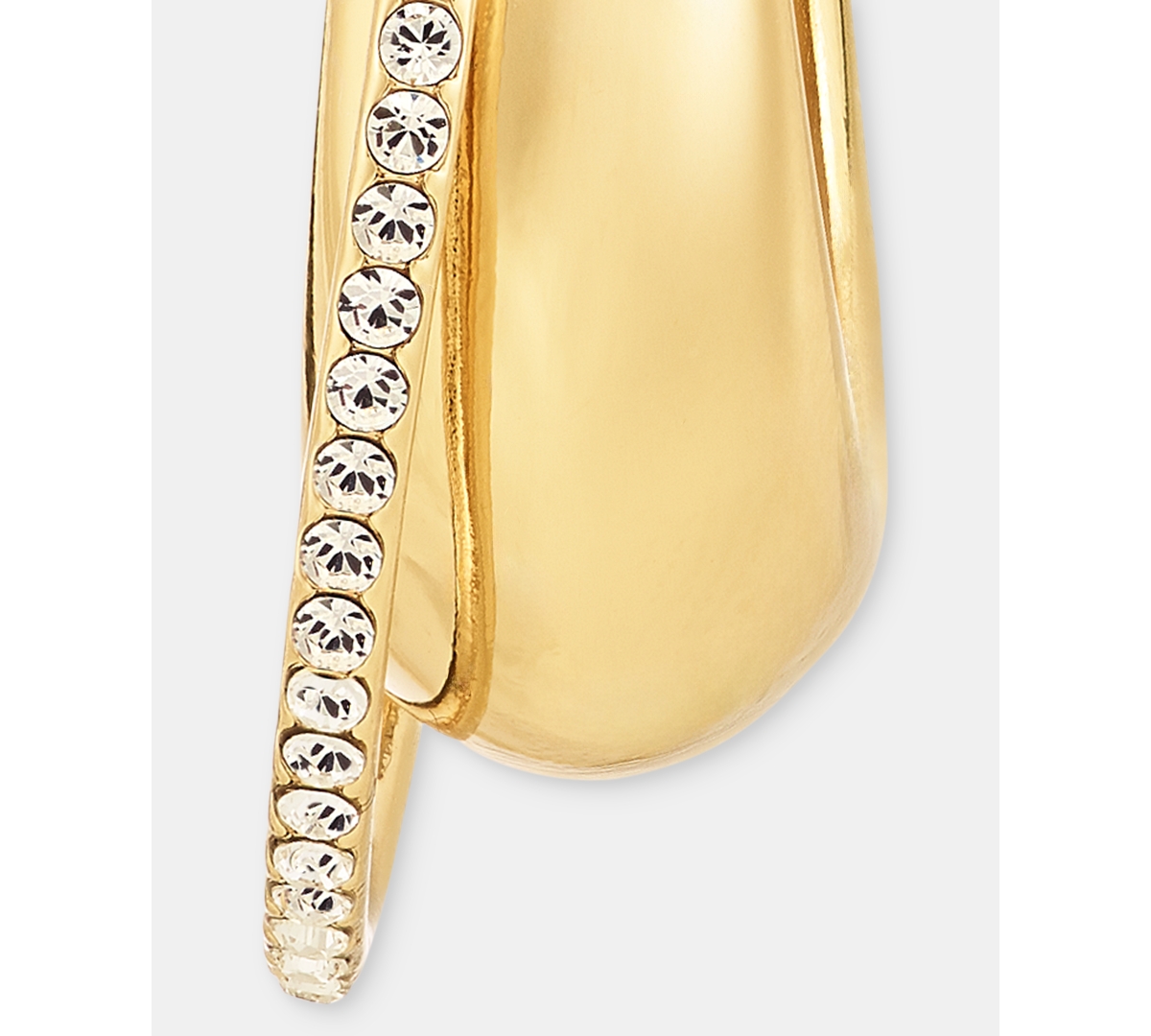Dkny Pave Crossover Oval Hoop Earrings