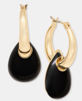Puffy Charm Hoop Earrings 