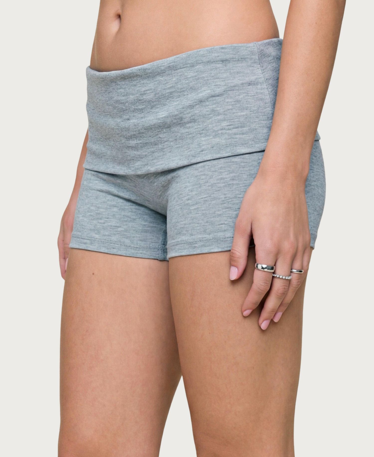 Women's Audrea Ribbed Foldover Biker Shorts