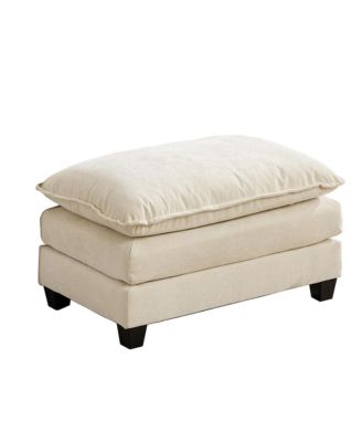 Cloud Sofa Ottoman with Double Layer Upholstered Cushion for Living Room or Bedroom