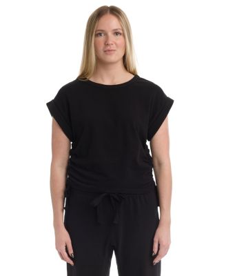 Women's Round Neck Side Drawstrings Tee
