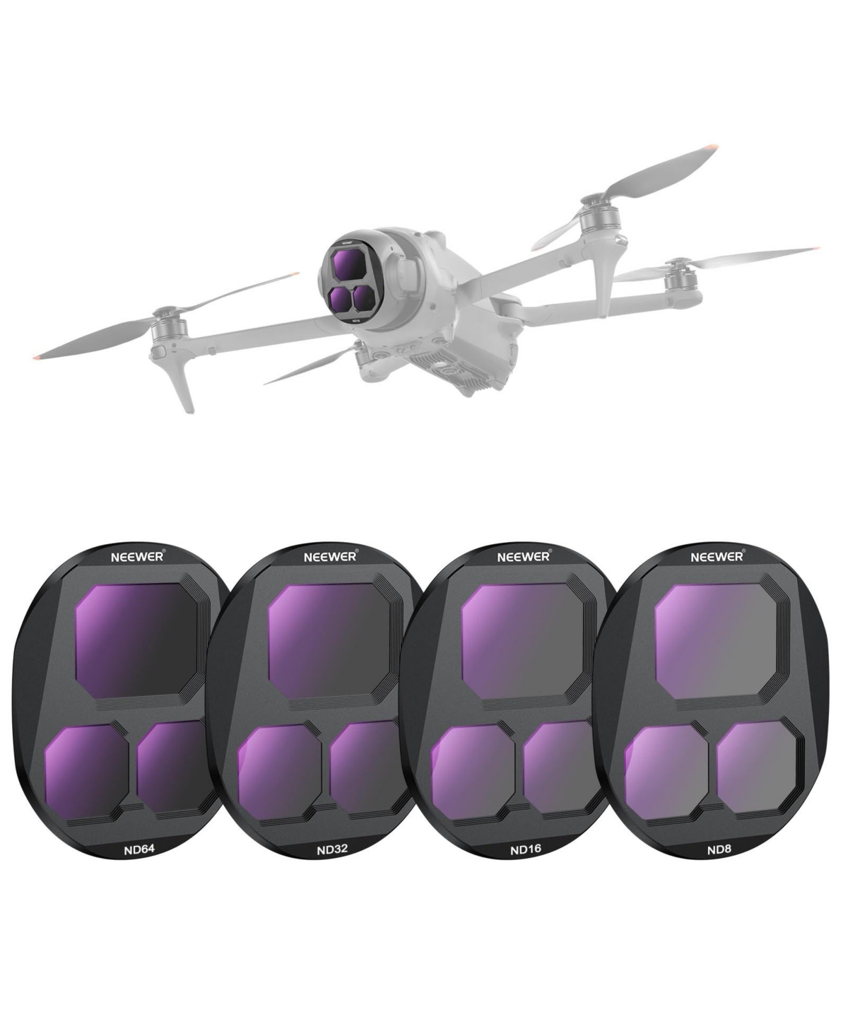 Neewer Fl-C44 Camera Lens Accessory with ND8, ND16, ND32 for Dji Mavic 4 Pro